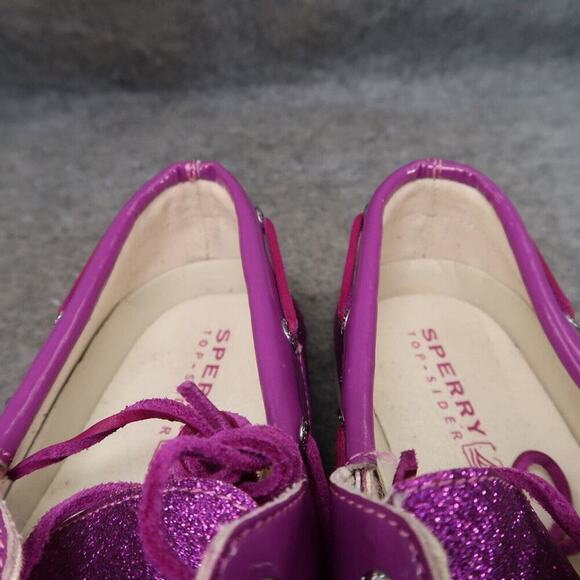 Sperry Boat Shoes Youth 6 Slip On Moc Toe Top Sider Authentic Original Purple - Picture 13 of 14